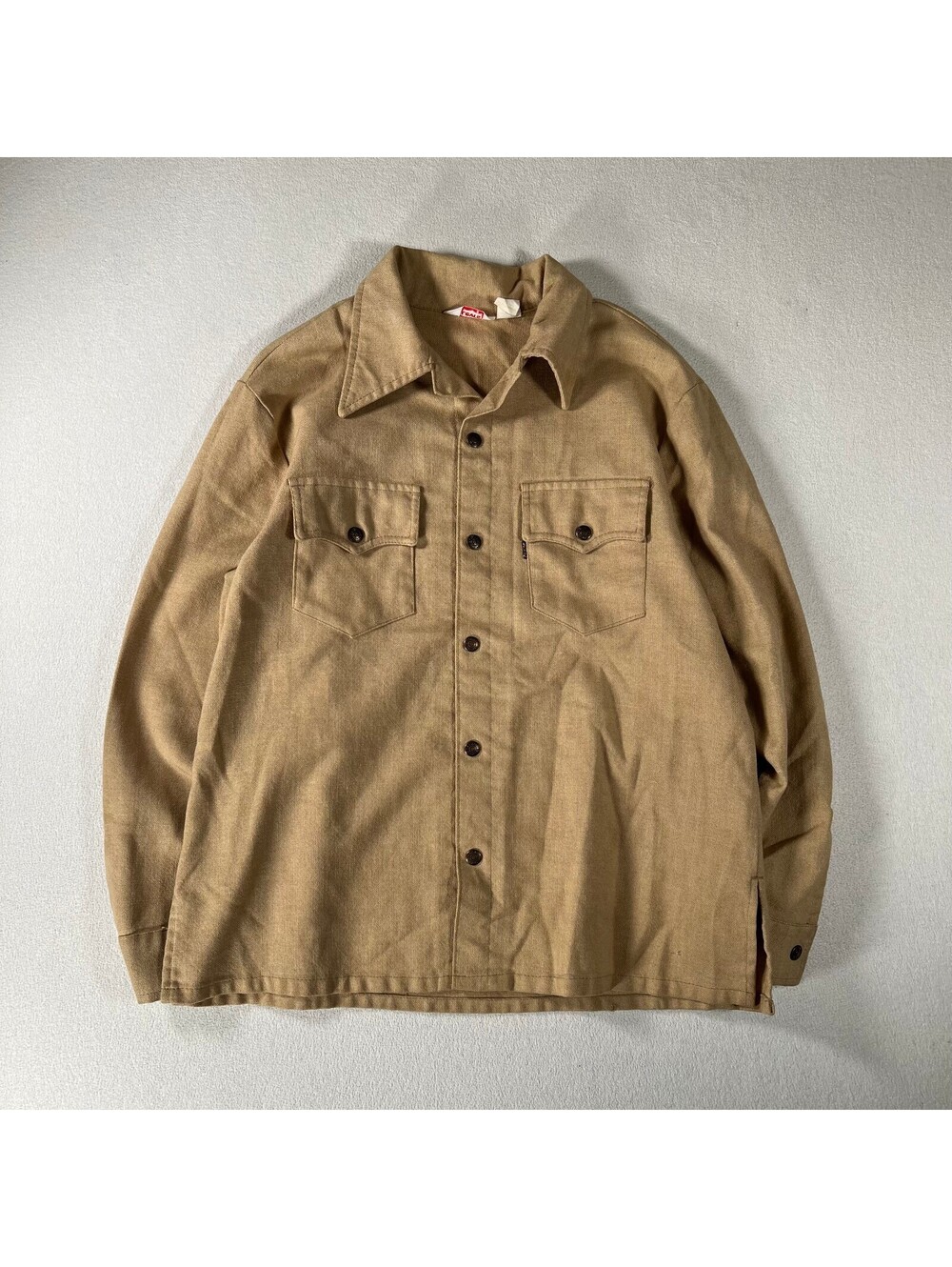 Vintage 70s Levi's Big E Tan Button Up Shirt Jacket Western